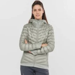 SALOMON OUTLINE DOWN HOODIE W WROUGHT IRON 22 -SnowPeak Gear Store 9 102624 outline down hoodie w wrought iron lc1578700 02