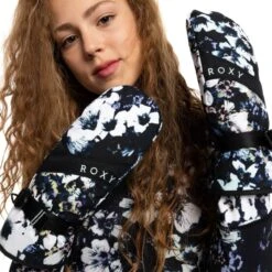 ROXY JETTY MITT TRUE BLACK BLACK FLOWERS 23 7 ROXY JETTY MITT TRUE BLACK BLACK FLOWERS 23 -SnowPeak Gear Store 9 116010 jetty mitt true black black flowers erjhn03211 kvj1 03