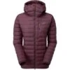 MOUNTAIN EQUIPMENT EARTHRISE HOODED W JKT RAISIN 23