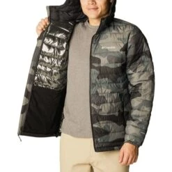 COLUMBIA POWDER LITE HOODED JKT BLACK MOD CAMO 23 -SnowPeak Gear Store 9 128094 powder lite hooded jkt black mod camo 1693931 009 05