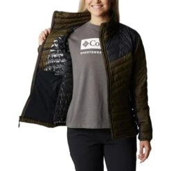 COLUMBIA POWDER LITE BLOCKED II OLIVE GREEN BLACK 23 -SnowPeak Gear Store 9 128127 powder lite blocked ii olive green black 2010371 319 05