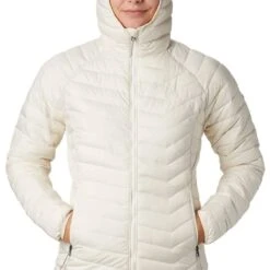 COLUMBIA POWDER LITE HOODED JKT W CHALK 20 -SnowPeak Gear Store 9 63967 powder lite hooded jkt w chalk 1699071 191 03